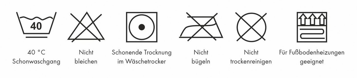 Grund Badematte Merkur, Höhe 20 mm, rutschhemmend beschichtet, fußbodenheizungsgeeignet, Kunstfaser, rechteckig, 3-tlg. Hänge-WC Set, mehrfarbig, auch als 2 tei – Bild 4 von 5