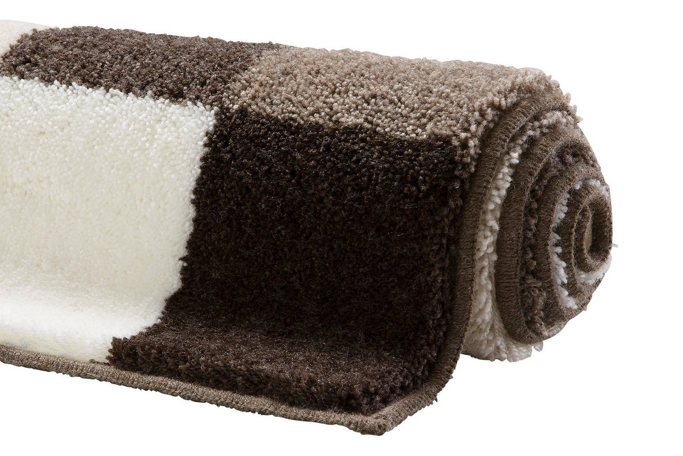 Grund Badematte Mosaik, Badvorleger, Badezimmer Teppich, sehr weich, Höhe 20 mm, rutschhemmend beschichtet, fußbodenheizungsgeeignet, Kunstfaser, rechteckig, an – Bild 4 von 5