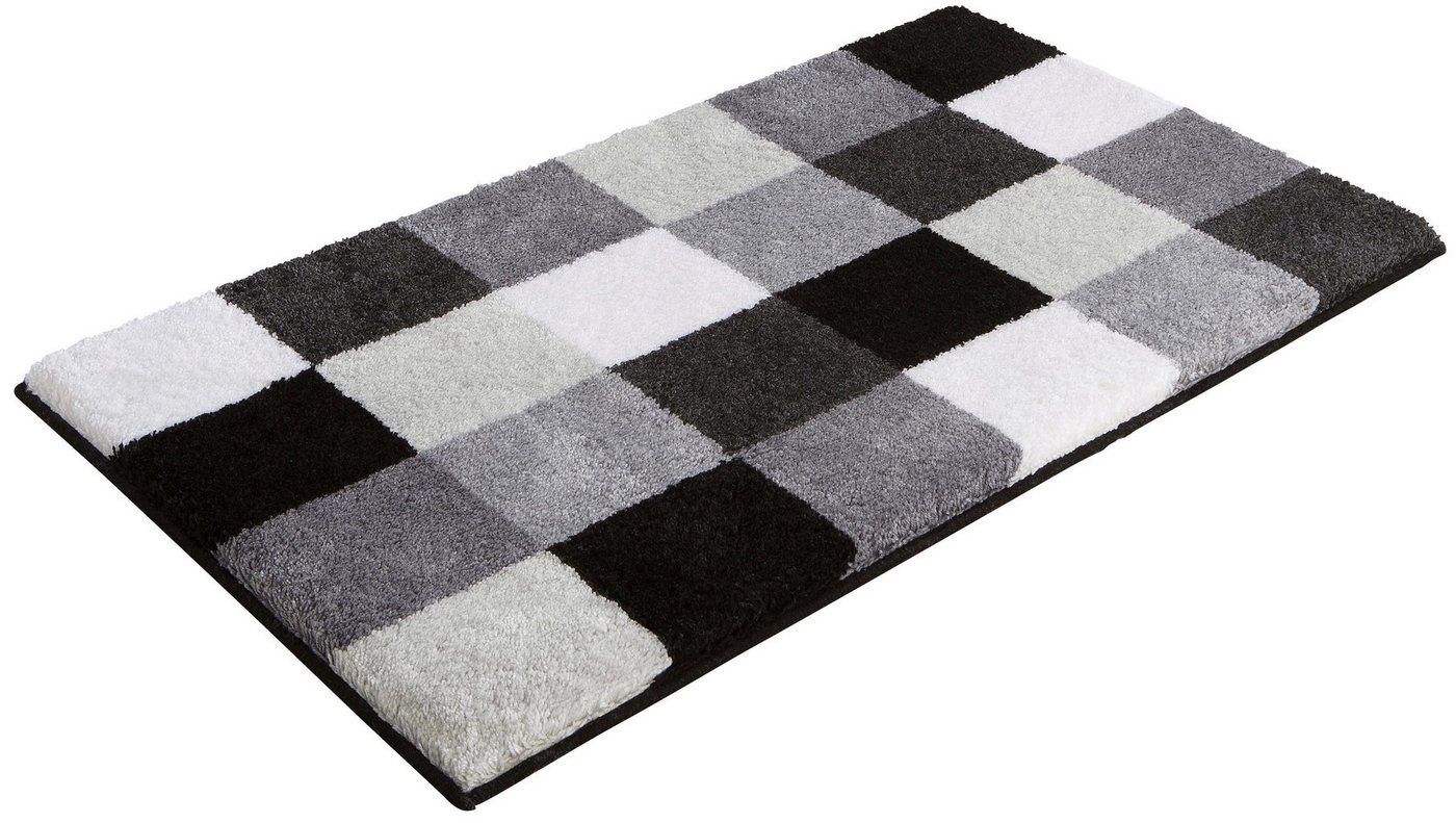 Grund Badematte Mosaik, Badvorleger, Badezimmer Teppich, sehr weich, Höhe 20 mm, rutschhemmend beschichtet, fußbodenheizungsgeeignet, Kunstfaser, rechteckig, an – Bild 2 von 5
