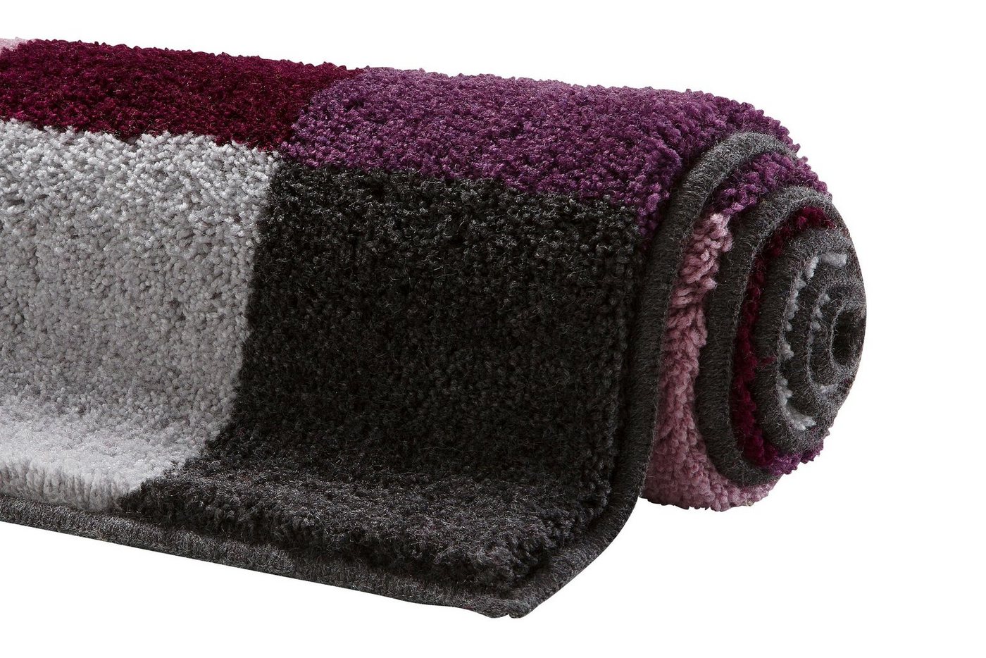 Grund Badematte Mosaik, Badvorleger, Badezimmer Teppich, sehr weich, Höhe 20 mm, rutschhemmend beschichtet, fußbodenheizungsgeeignet, Kunstfaser, rund, angenehm – Bild 3 von 5
