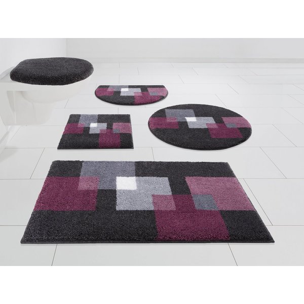 Grund Badematte Paxos, Höhe 20 mm, rutschhemmend beschichtet, strapazierfähig, fußbodenheizungsgeeignet, Polyacryl, rechteckig, geometrisches Design, modern, fl