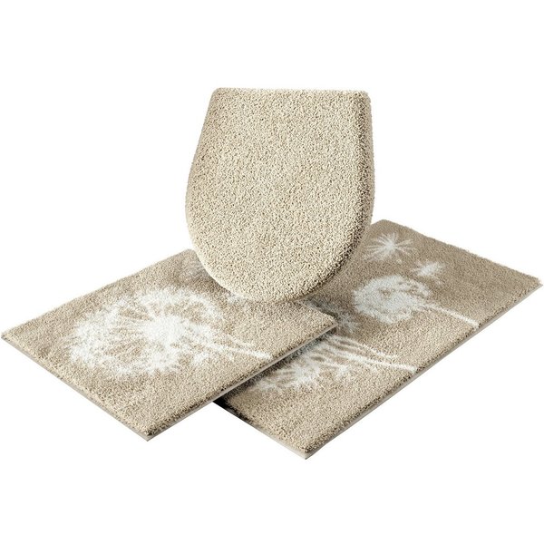 Grund Badematte Pusteblume, Badvorleger, Badezimmer Teppich, sehr weich, Höhe 20 mm, rutschhemmend beschichtet, schnell trocknend, fußbodenheizungsgeeignet, Pol