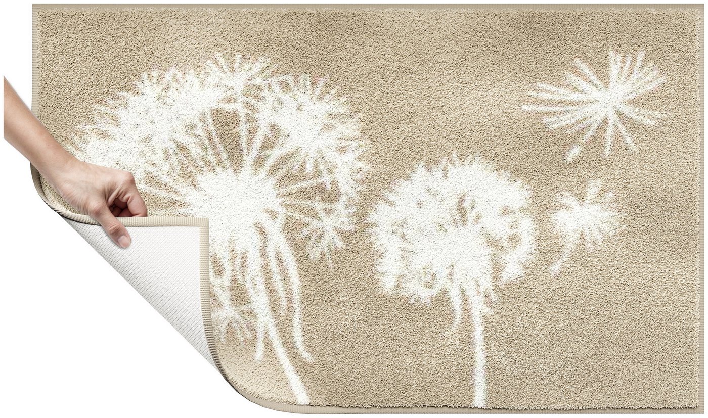 Grund Badematte Pusteblume, Badvorleger, Badezimmer Teppich, sehr weich, Höhe 20 mm, rutschhemmend beschichtet, schnell trocknend, fußbodenheizungsgeeignet, Pol – Bild 3 von 5