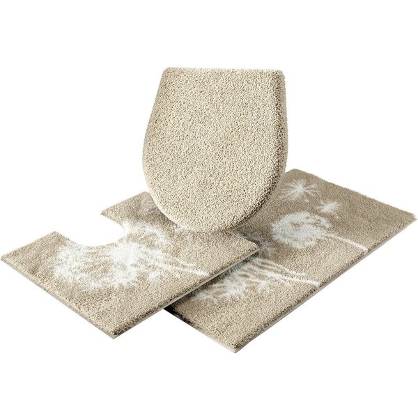 Grund Badematte Pusteblume, Badvorleger, Badezimmer Teppich, sehr weich, Höhe 20 mm, rutschhemmend beschichtet, schnell trocknend, fußbodenheizungsgeeignet, Pol