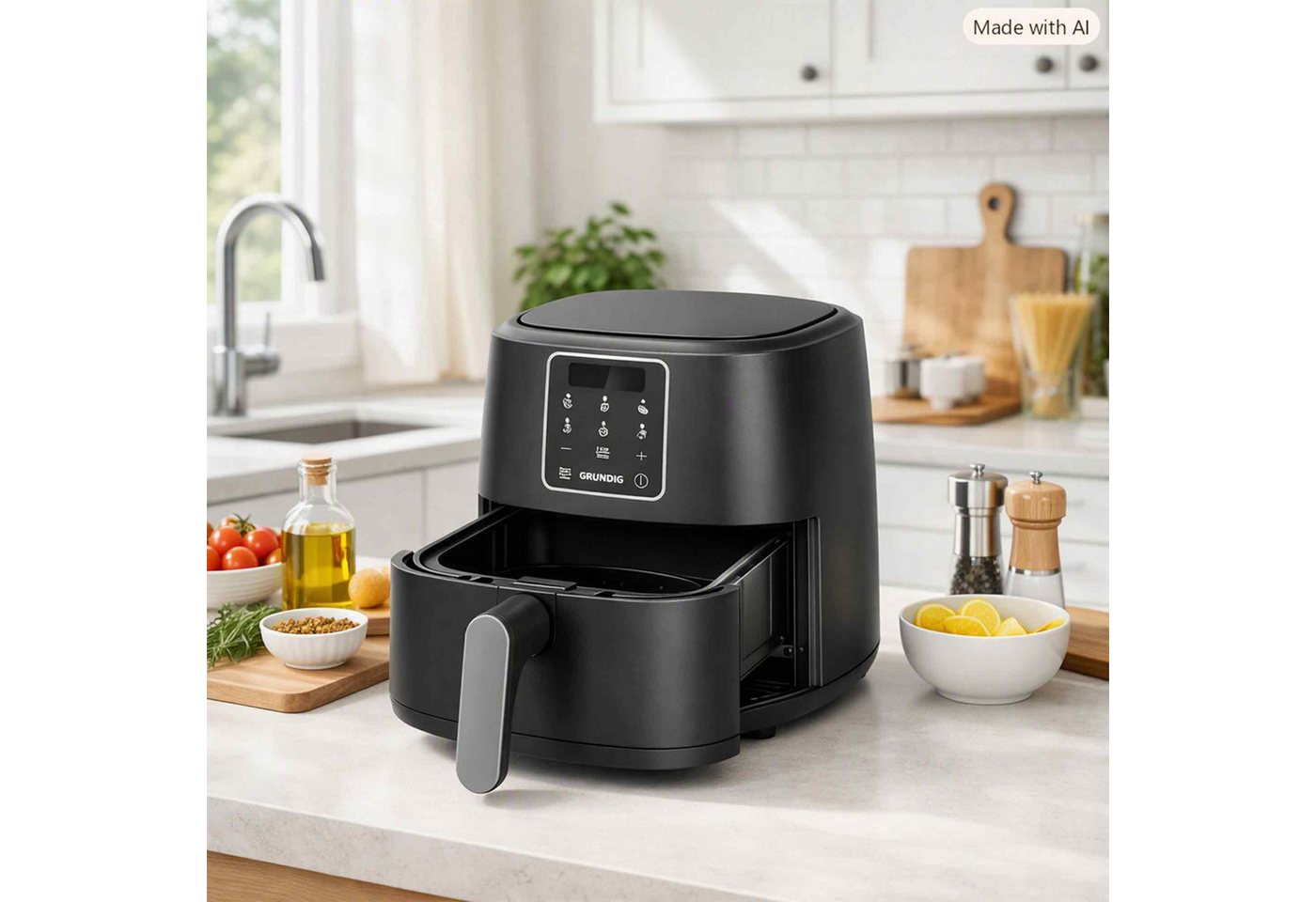 Grundig Heißluftfritteuse FRY 6520, 1750 W, 6 Liter Fassungsvermögen, Voreingestellte Programme – Bild 5 von 5