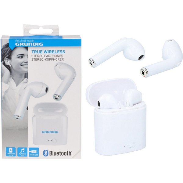 Grundig In-Ear 5.0 Bluetooth Wireless Earbuds Kopfhörer mit USB-C & Ladecase Bluetooth-Kopfhörer (Kabellose Kopfhörer, Google Assistant, Siri, Bixby, Bluetooth,