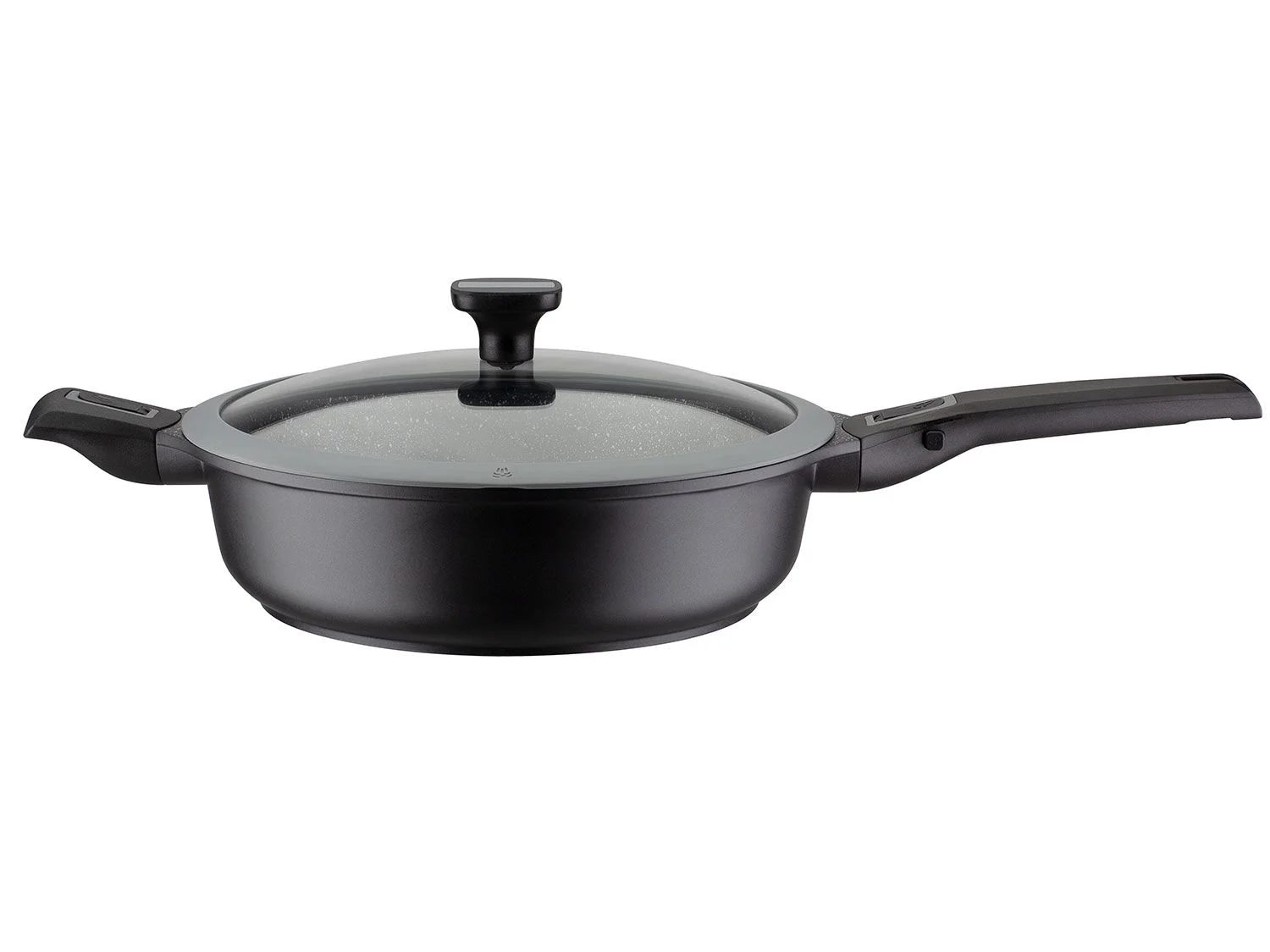 GSW Bratpfanne Easy Click, Aluminiumguss (2-tlg), incl. Glasdeckel, abnehmbarer Griff, Ø 28 cm, hoher Rand, Induktion – Bild 2 von 4