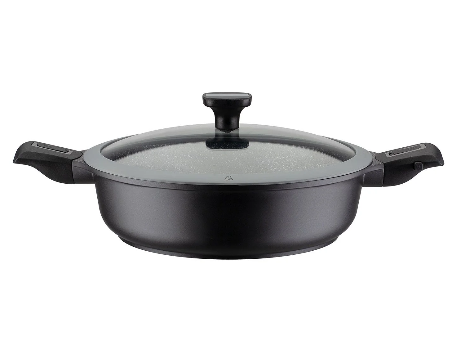 GSW Bratpfanne Easy Click, Aluminiumguss (2-tlg), incl. Glasdeckel, abnehmbarer Griff, Ø 28 cm, hoher Rand, Induktion – Bild 3 von 4