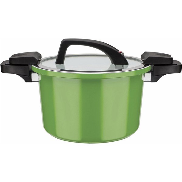 GSW Dampfgartopf Ceramica green, Aluminium (1-tlg), Dampfkochtopf, mehrfache Ceramic-Versielgung, Induktion