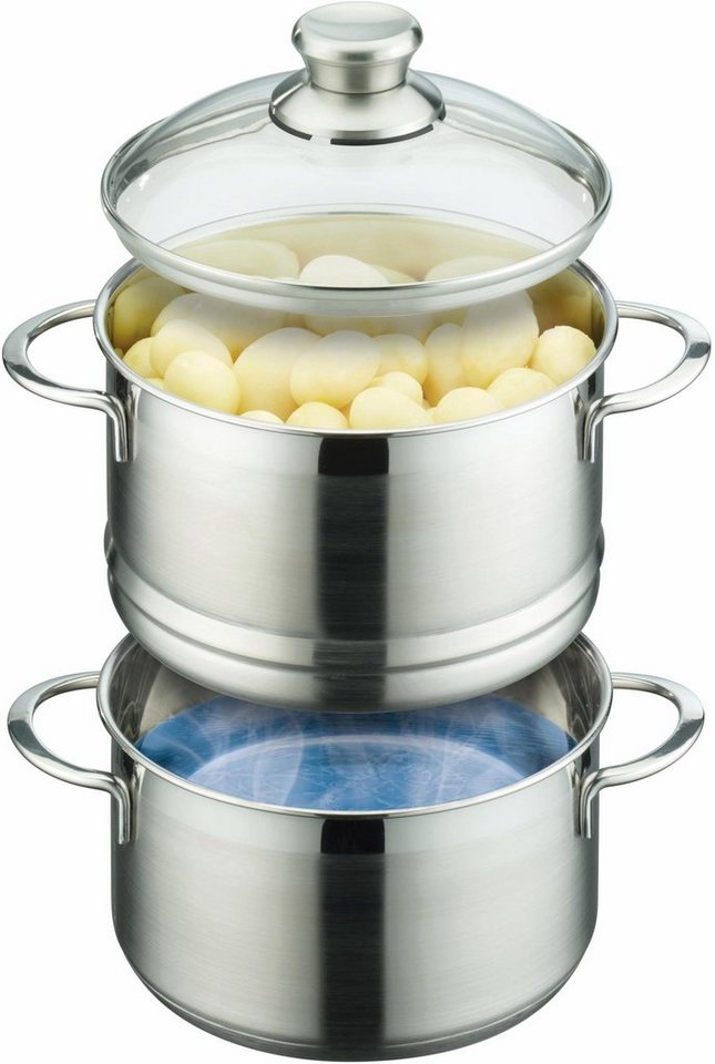 GSW Dampfgartopf Mirage, Edelstahl 18/8 (1-tlg), Dampfkochtopf, Ø 18 cm, Induktion – Bild 2 von 3