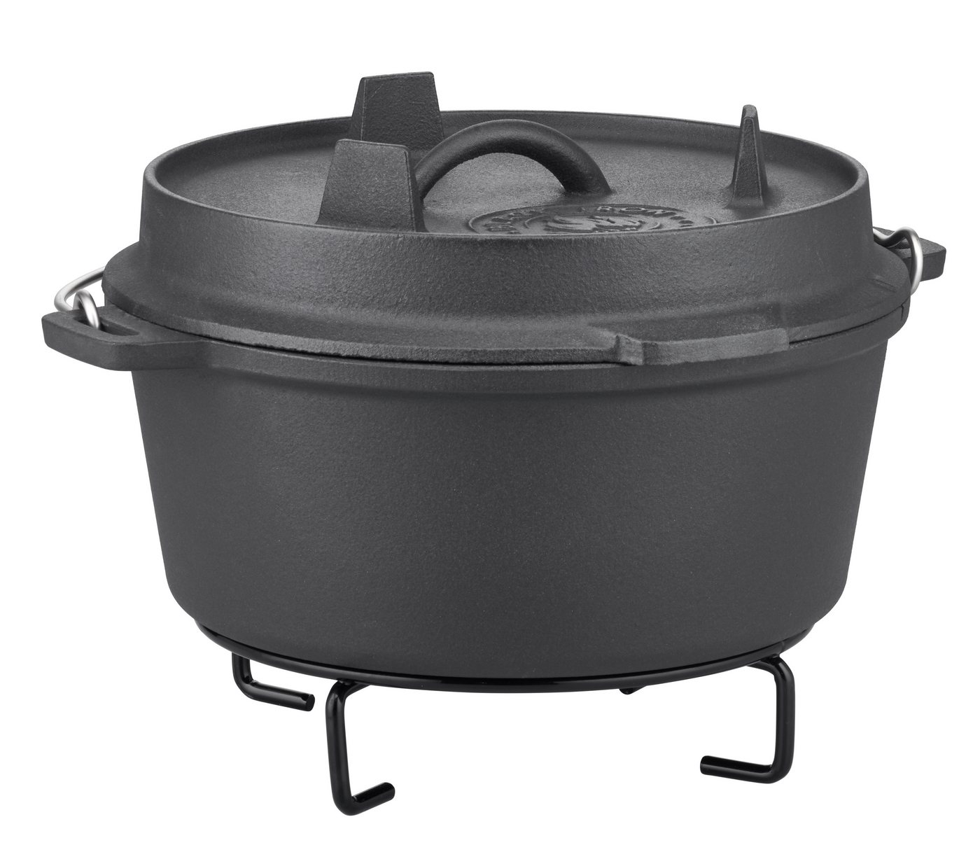 GSW Feuertopf Black Iron BBQ, Gusseisen (1-tlg), Dutch Oven zur Anwendung auf dem Grill, Feuer oder Backofen – Bild 2 von 5