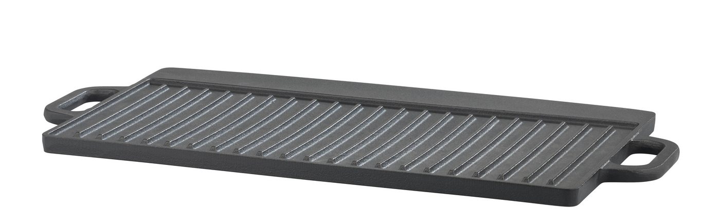 GSW Grillplatte Black Iron BBQ (1-St), Gusseisen Grillplatte zur Anwendung auf dem Grill, Feuer oder Backofen – Bild 2 von 3