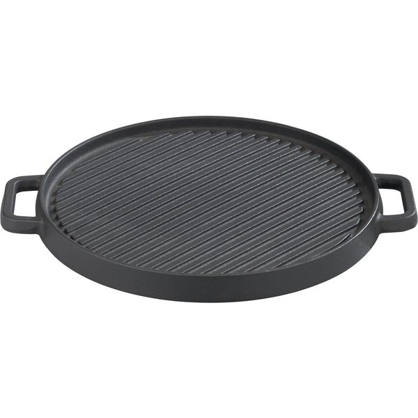 GSW Grillplatte Black Iron BBQ (1-St), Gusseisen Grillplatte zur Anwendung auf dem Grill, Feuer oder Backofen