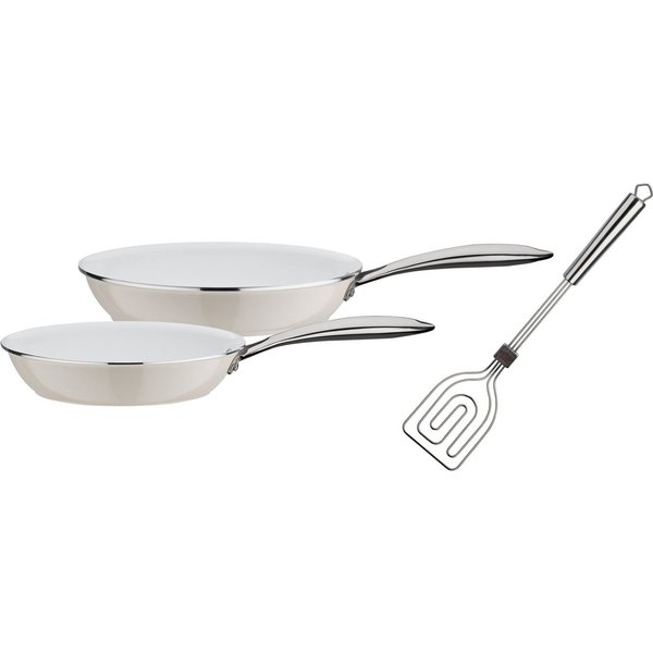 GSW Pfannen-Set CERAMICA color, Aluminium (Set, 3-tlg., 1x Bratpfanne Ø 24 cm, 1x Bratpfanne Ø 28 cm), Induktion