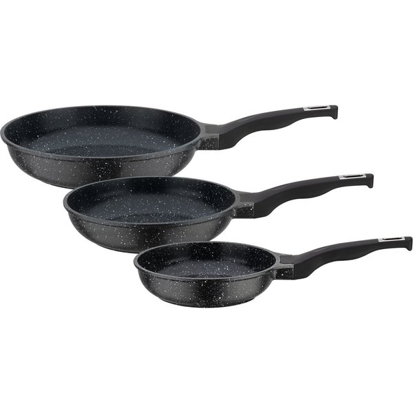 GSW Pfannen-Set Titanium Granit Advanced, Aluminiumguss (Set, 3-tlg), Pfannen-Set aus Aluminium-Guss mit Antihaft-Versiegelung