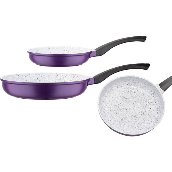 GSW Pfannen-Set Violet Rose, Aluminiumguss (Set, 2-tlg., 1x Bratpfanne Ø 20 cm - 1,0 l, 1x Bratpfanne Ø 28 cm - 2,8 l), Induktion