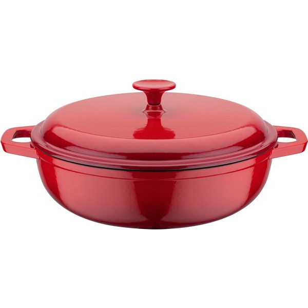 GSW Schmortopf Red Shadow, Gusseisen, Dunstzapfen im Deckel zum Garen im eigenen Saft, Induktion, Ø 30 cm