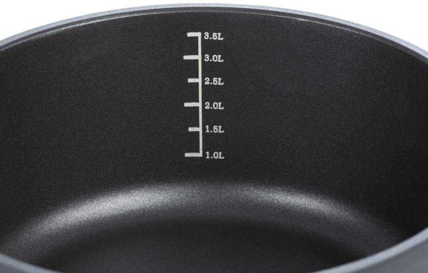 GSW Servierpfanne SilcoGuss noir, Aluminiumguss, langlebige Antihaft-Versiegelung, Literskala, Ø 28 cm, Induktion – Bild 4 von 4