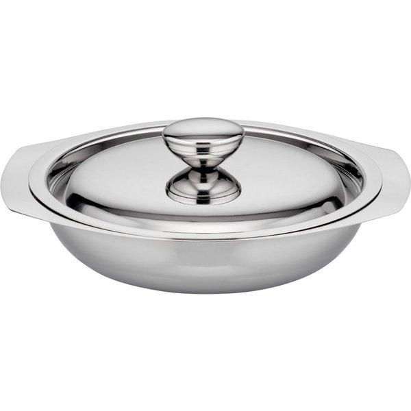 GSW Servierschale flache Beilagen- und Servierschale mit Deckel, Edelstahl, (1-tlg), Beilagen- und Servierschale aus Edelstahl 18/8 – vielseitig einsetzbar
