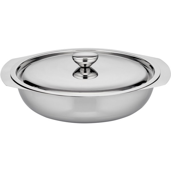 GSW Servierschale flache Beilagen- und Servierschale mit Deckel, Edelstahl, (1-tlg), Beilagen- und Servierschale aus Edelstahl 18/8 – vielseitig einsetzbar