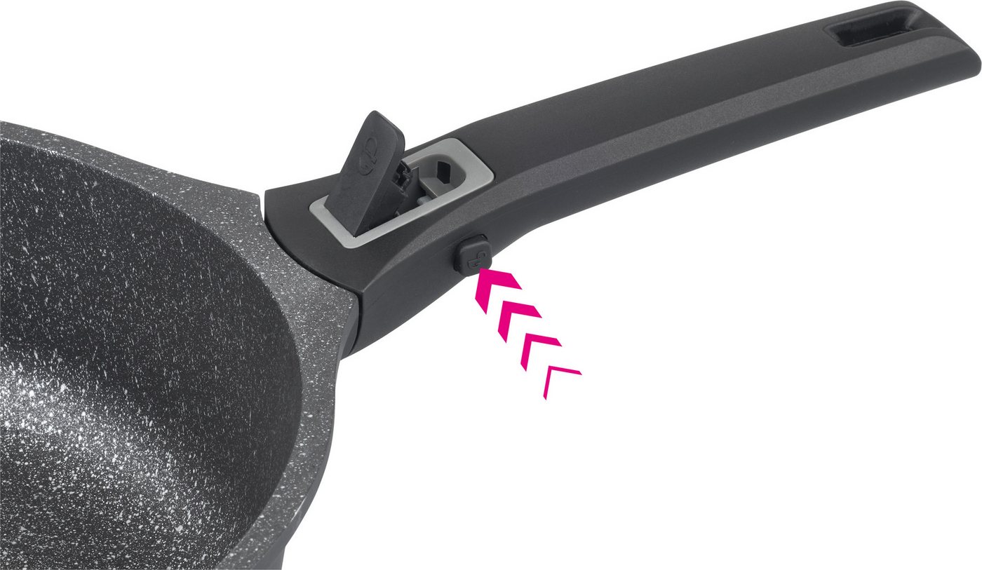GSW Wok Easy Click, Aluminiumguss (1-tlg), abnehmbarer Griff, Ø 28 cm, Induktion – Bild 2 von 5