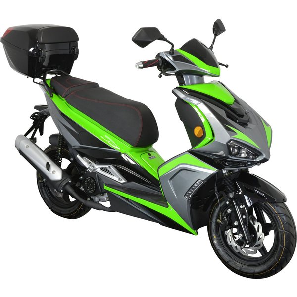 GT UNION Motorroller Striker 25, 49,5 ccm, 25 km/h, Euro 5+, (Set, mit Topcase), Luftgekühlter Motor