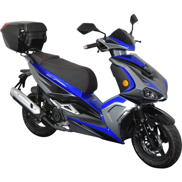 GT UNION Motorroller Striker 45, 49,5 ccm, 45 km/h, Euro 5, (Set, mit Topcase), Luftgekühlter Motor
