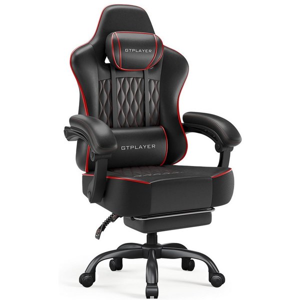 GTPLAYER Gaming-Stuhl Bürostuhl, Ergonomischer Pc Stuhl, Höhenverstellbarer Drehstuhl, mit Synchronmechanik und extradicker Sitzfläche