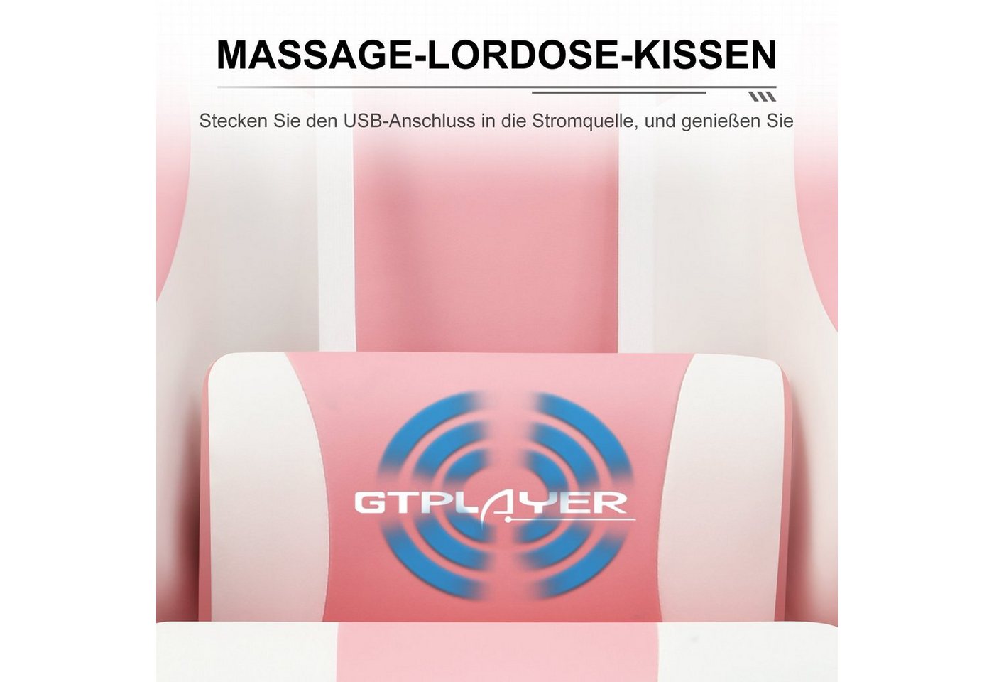 GTPLAYER Gaming-Stuhl Bürostuhl mit Massagefunktion, Fußstütze, Kopfstütze (Packung), Ergonomischer Gamer Stuhl Maximale Belastung 150 kg, 360° drehbar – Bild 2 von 5