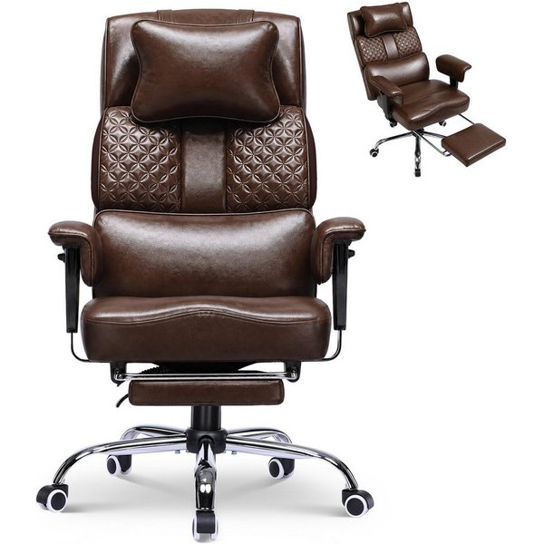 GTPLAYER Gaming-Stuhl Ergonomischer Bürostuhl mit Kopfstütze großer Lendenwirbelstütze, 54 cm breiter Sitz, Rückenlehne 90°–150° neigbar 180kg
