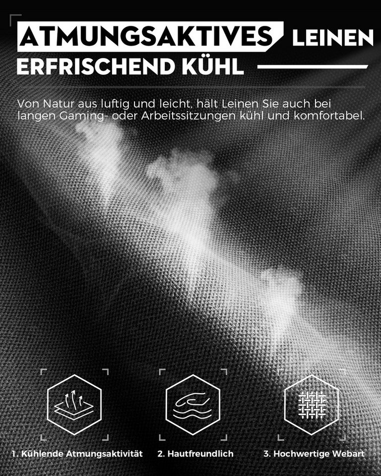 GTPLAYER Gaming-Stuhl Ergonomischer Gaming Sessel Schreibtischstuhl aus Stoff/Kunstleder (Pacekung), Federsitzkissen mit Fußstütze – Bild 5 von 5