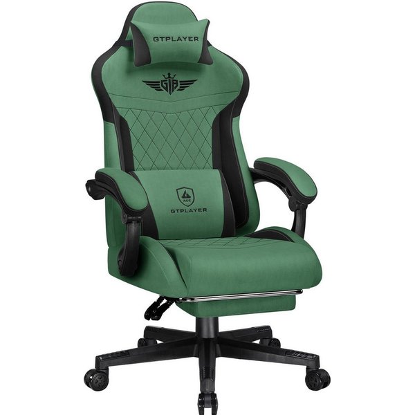 GTPLAYER Gaming-Stuhl Ergonomischer Gaming Sessel Schreibtischstuhl mit Stoffoberfläche (Pacekung), Federsitzkissen