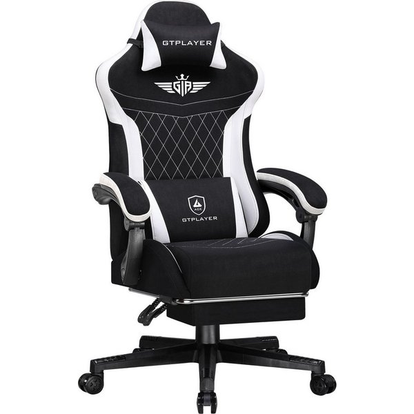 GTPLAYER Gaming-Stuhl Ergonomischer Gaming Sessel Schreibtischstuhl mit Stoffoberfläche (Pacekung), Federsitzkissen