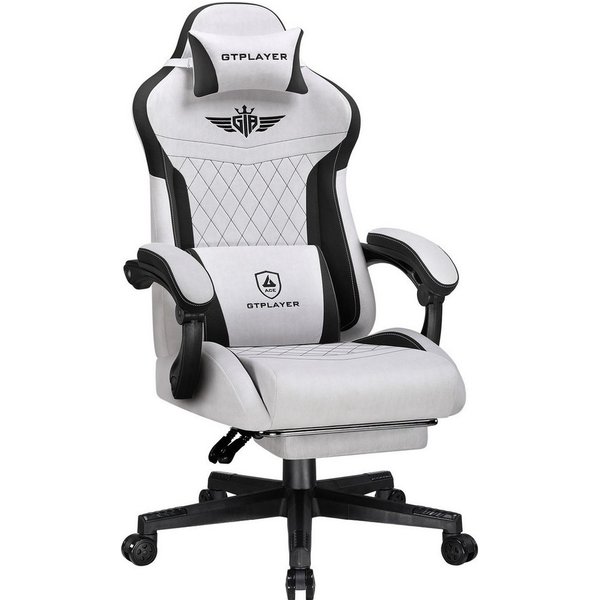 GTPLAYER Gaming-Stuhl Ergonomischer Gaming Sessel Schreibtischstuhl mit Stoffoberfläche (Pacekung), Federsitzkissen