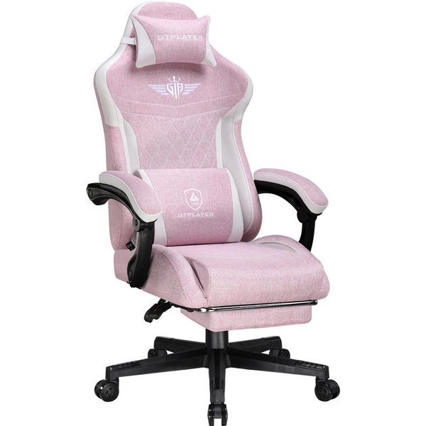 GTPLAYER Gaming-Stuhl Ergonomischer Gaming Sessel Schreibtischstuhl mit Stoffoberfläche (Pacekung), Federsitzkissen