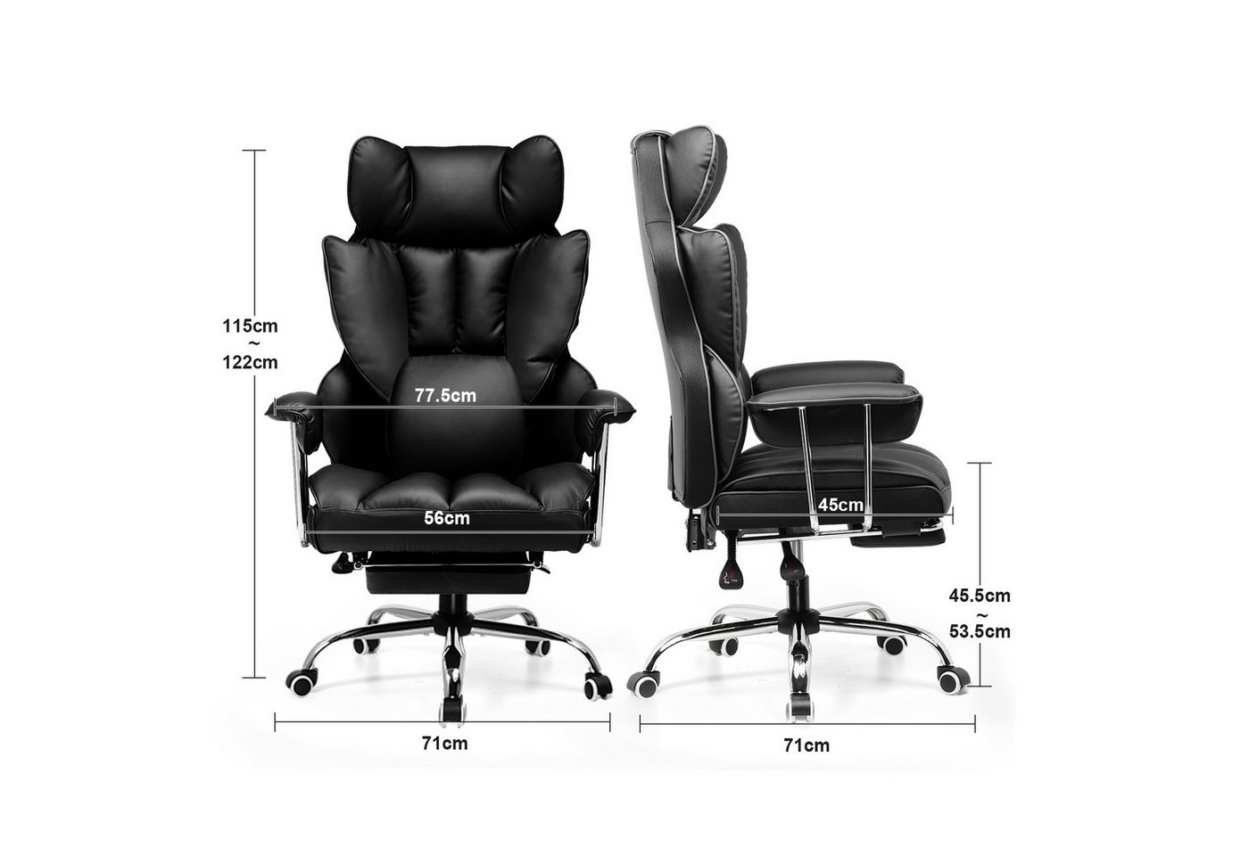 GTPLAYER Gaming-Stuhl Gamer Stuhl, Ergonomischer Bürostuhl mit Fußstütze, Gaming Chair mit Federsitzkissen, Gaming Sessel 180kg – Bild 5 von 5