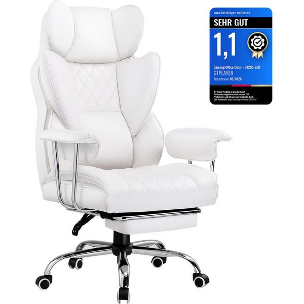 GTPLAYER Gaming-Stuhl Gaming Stuhl, Gamer Stuhl, Ergonomischer Bürostuhl Stoffoberfläche (Packung), Schreibtischstuhl Chefsessel mit Fußstütze höhenverstellbar 