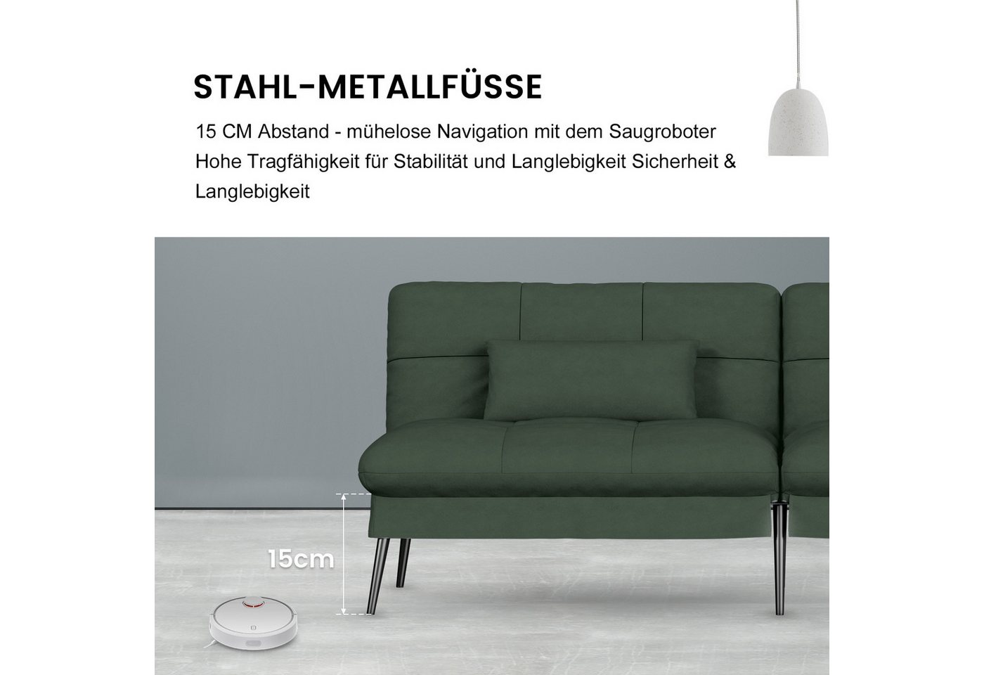 GTPLAYER Schlafsofa Bettsofa mit Schlaffunktion, Klappsofa – Bild 2 von 5