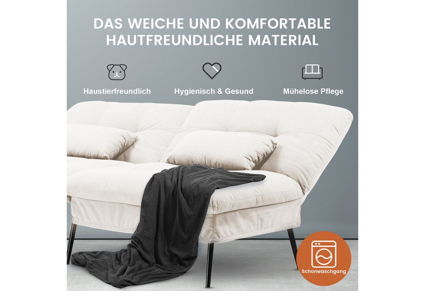 GTPLAYER Schlafsofa Bettsofa mit Schlaffunktion, Klappsofa – Bild 3 von 5