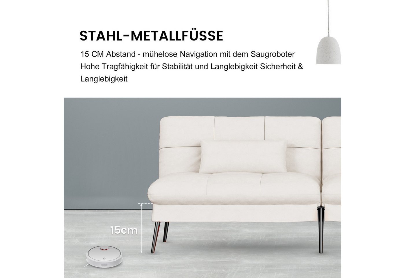 GTPLAYER Schlafsofa Bettsofa mit Schlaffunktion, Klappsofa – Bild 5 von 5