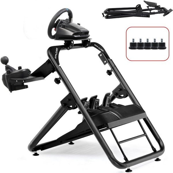 GTPLAYER Sim Racing Lenkradständer Gaming Wheel Stand mit Schalthebelhalterung Controller (Lenkradständer, Höhe und Winkel verstellbar Umfassende Kompatibilität