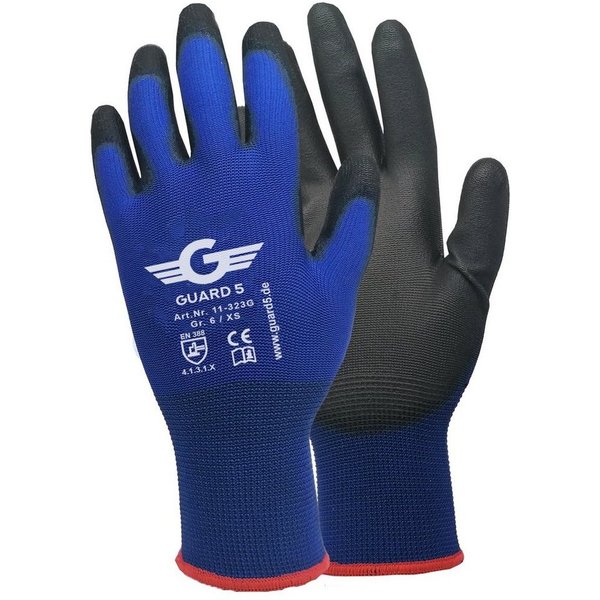 GUARD 5 Arbeitshandschuhe - 12 oder 24 Paar Arbeitshandschuhe mit PU-Beschichtung (Art.11323G) (12-St) atmungsaktiv