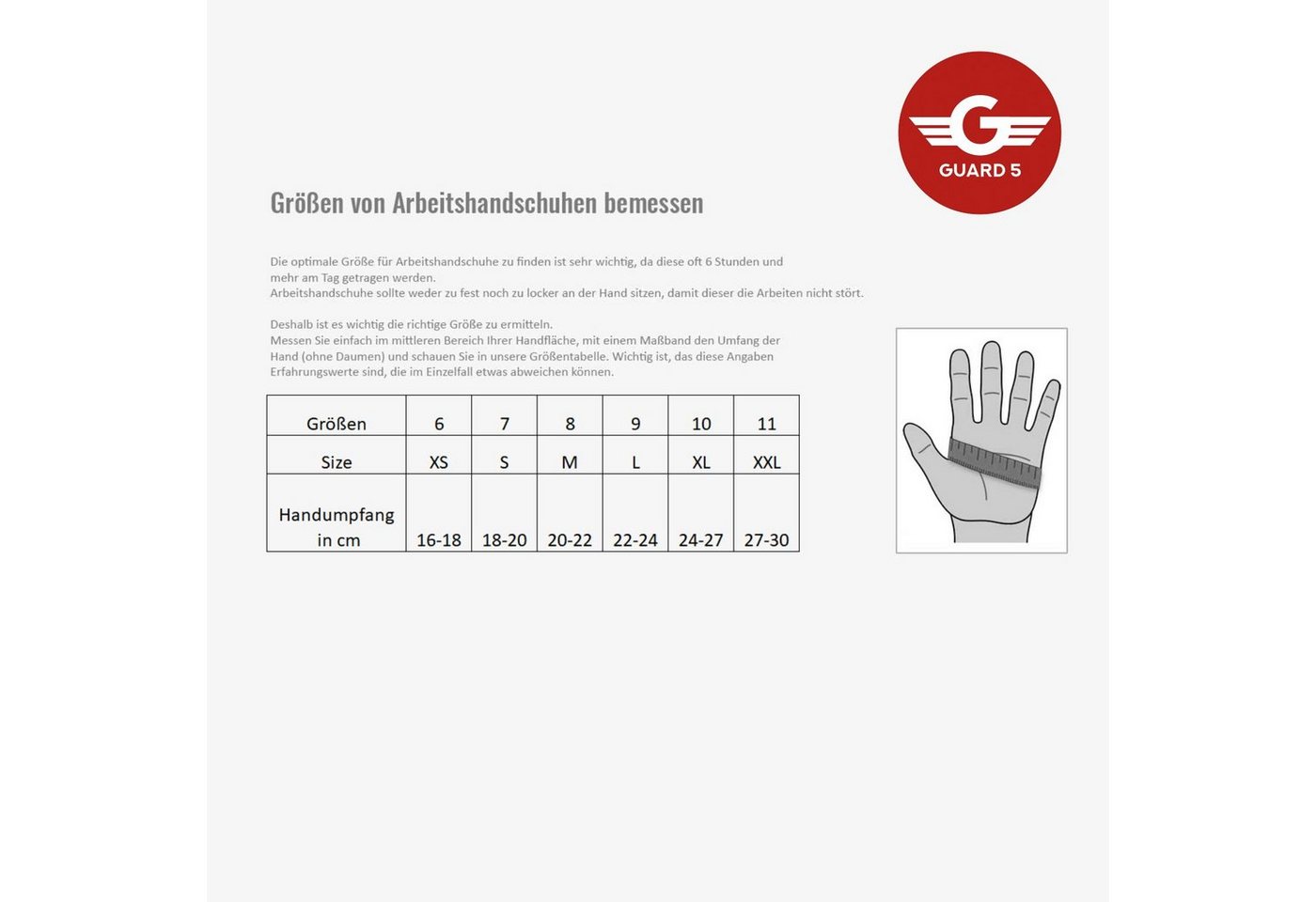 GUARD 5 Arbeitshandschuhe Schnittschutz - Schnittfeste Garten-Handschuhe Level 3 - (Art.11444G) (5-St) Sicherer Griff durch PU-Beschichtung in den Handinnenfläc – Bild 4 von 4