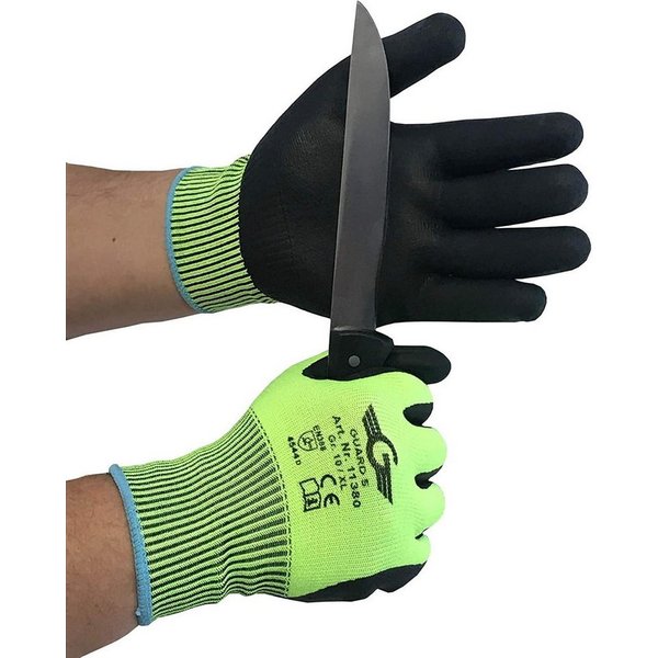 GUARD 5 Schnittschutzhandschuhe schnittfeste Arbeitshandschuhe für höchste Sicherheit (Art-11380G) (3-St) Schnittschutz