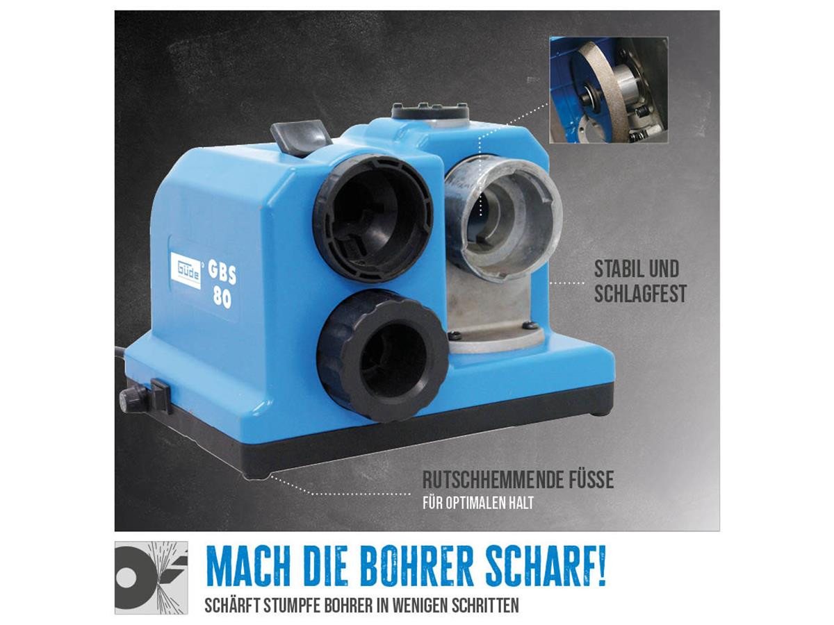 Güde Bohrerschärfgerät GBS 80, 80 W Motorleistung, Bohrer Ø 3 mm - 13 mm – Bild 4 von 5