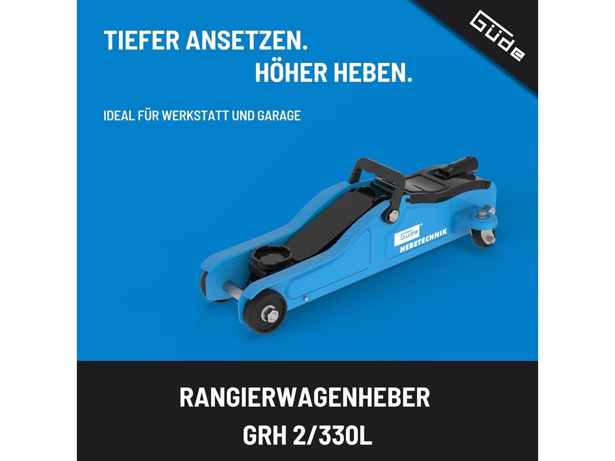 Güde Rangierwagenheber GRH 2/330L, max. Hubhöhe: 33 cm, bis 2 t Tragkraft, Hubhöhe 85 mm - 330 mm – Bild 2 von 5