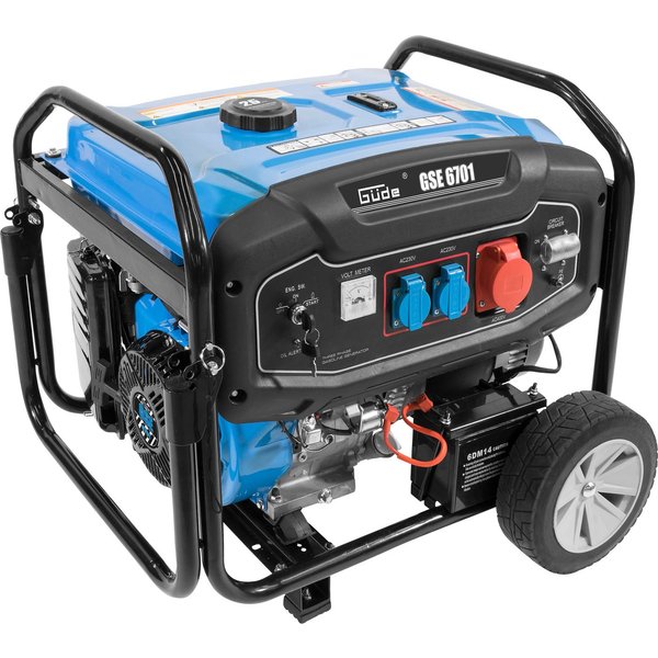 Güde Stromerzeuger GSE 6701, 9 in kW, 2 x Schuko 230 V/50 Hz, 1 x Schuko 400V/50Hz