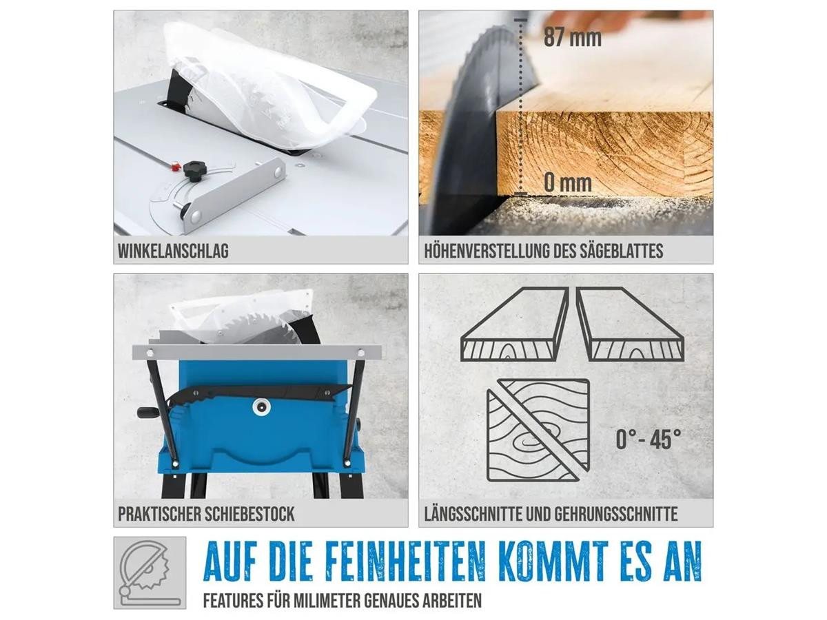 Güde Tischkreissäge 55262-01, Set, GTK 2000.1, mit Anschlag, 2000 W, 254 mm, 2. Sägeblatt – Bild 3 von 5