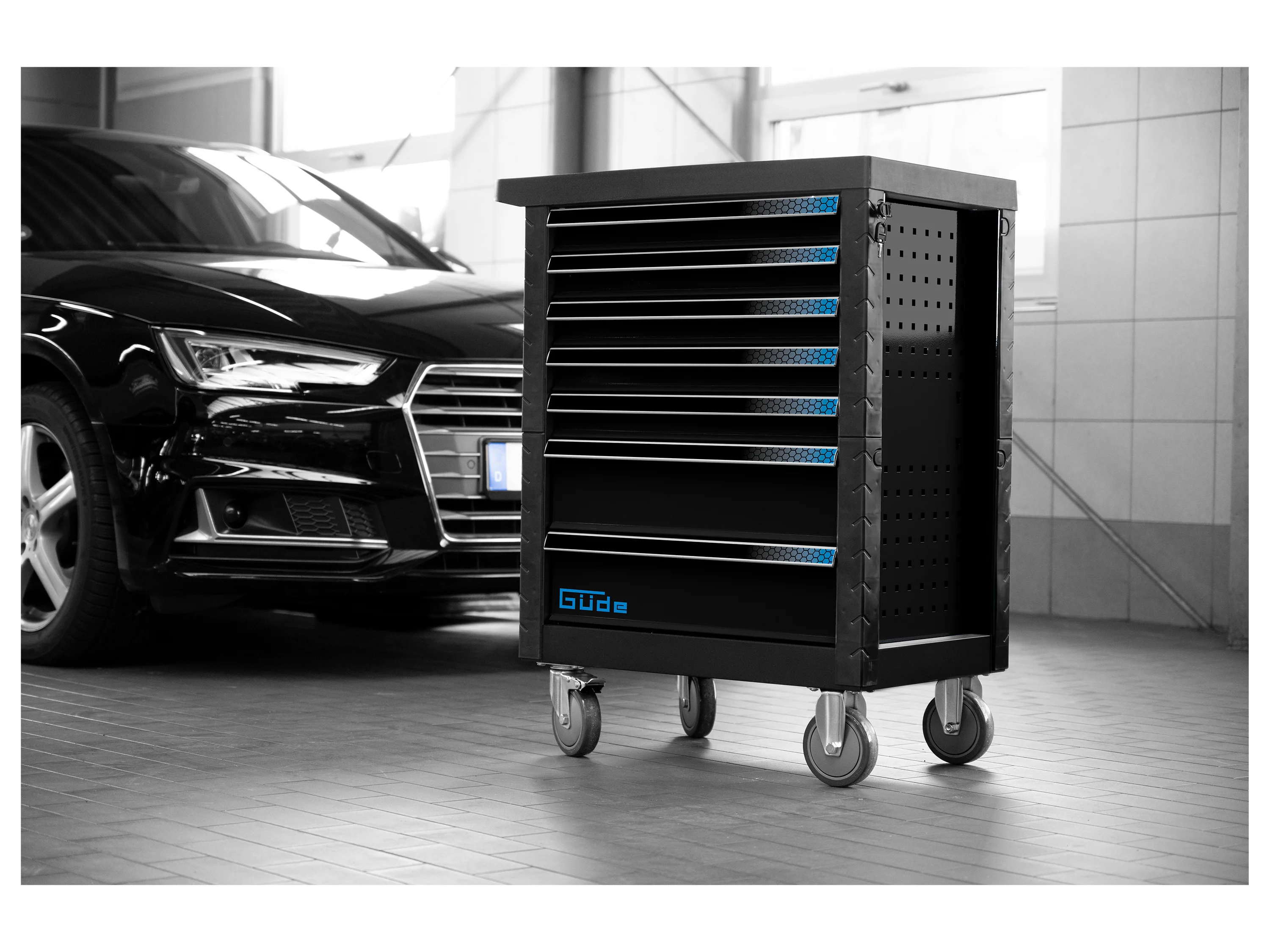 GÜDE Werkstattwagen »GW7 Black Line«, mit 165-teiligem Werkzeugset – Bild 2 von 4