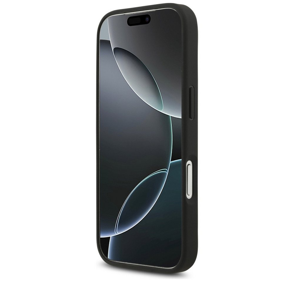 Guess Handyhülle Case iPhone 17 Pro Kunstleder grau Big Logo goldfarbig Kette 6,3 Zoll, Kantenschutz – Bild 5 von 5